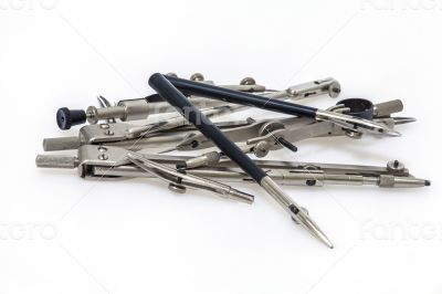 Set of vintage tools for drawing works