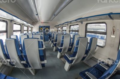 Interior of the car of a regional train