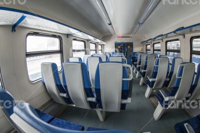 Interior of the car of a regional train