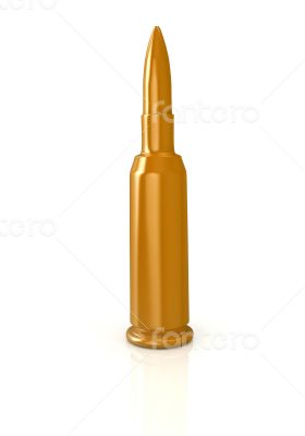 3d shiny and glossy bullet isolated on white 