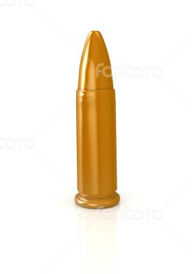 3d shiny and glossy bullet isolated on white