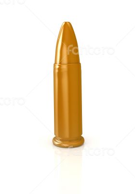 3d shiny and glossy bullet isolated on white