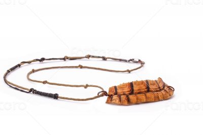 The turtle necklace on the white background