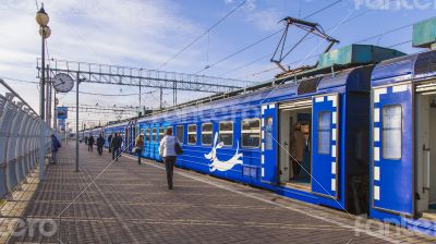 Regional train standing at the platform