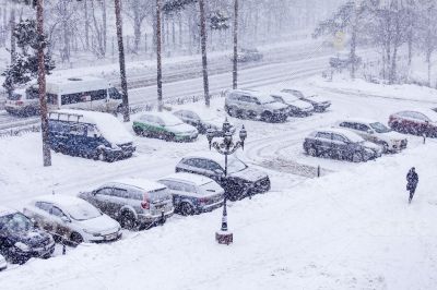 Pushkino, Russia, winter landscape
