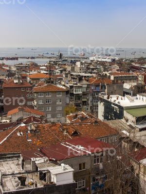 Istanbu. Residentials on the bank of the Bosphorus
