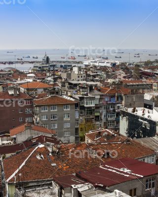 Istanbul, houses on the bank of the Bosphorus