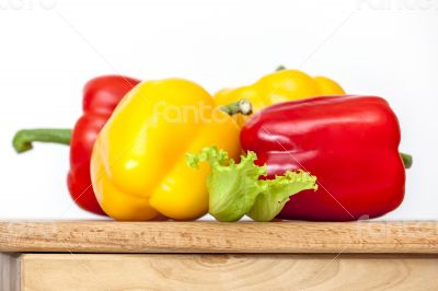 Large paprika of red and yellow color
