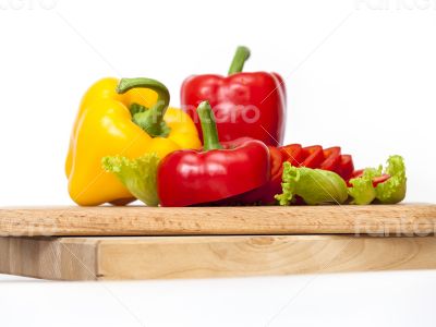 Large paprika of red and yellow color