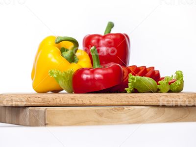Large paprika of red and yellow color
