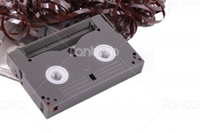 The Music Casette on the white background