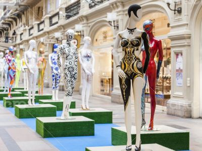 Moscow, GUM historical shop. Exhibition of "Freestyle"
