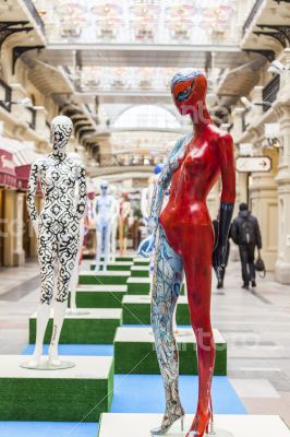 Moscow, GUM historical shop. Exhibition of "Freestyle"