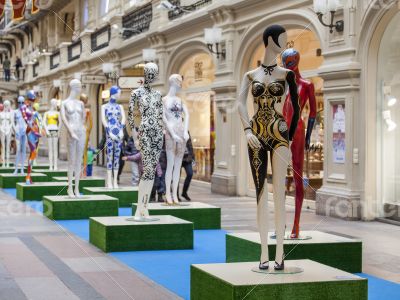 Moscow, GUM historical shop. Exhibition of "Freestyle"