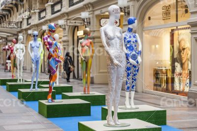 Moscow, GUM historical shop. Exhibition of "Freestyle"