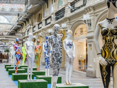 Moscow, GUM historical shop. Exhibition of "Freestyle"