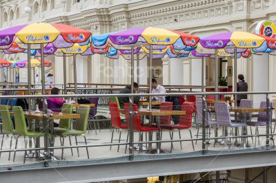 Moscow, GUM. Cafe in a trading floor of the GUM