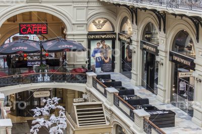 Moscow, GUM. Cafe in a trading floor of the GUM