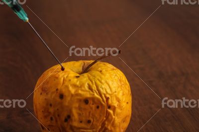 Hormone Apple on the Wood