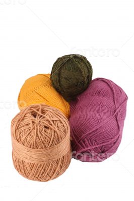 Woolen Colors on the White Background