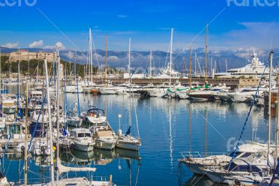 Antibes, France. A view of yachts in city port