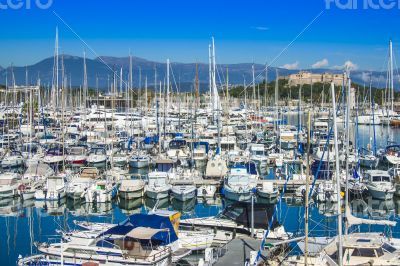 Antibes, France. A view of yachts in city port