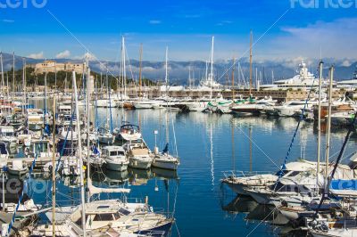 Antibes, France. A view of yachts in city port