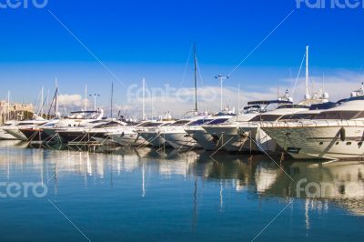Антиб, France. A view of yachts in city port