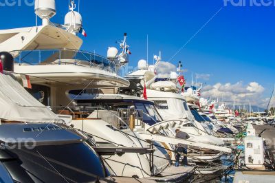 Антиб, France. A view of yachts in city port