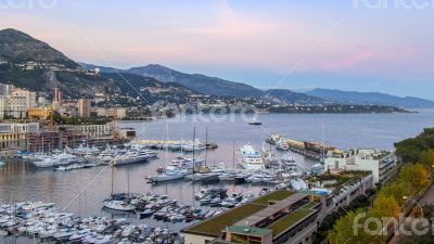 Monaco, port and residential areas