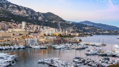 Monaco, port and residential areas