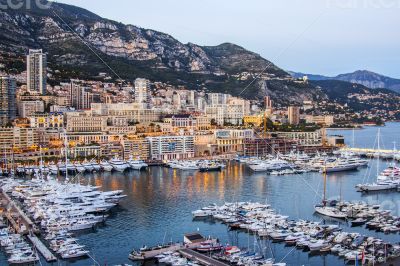 Monaco, port and residential areas