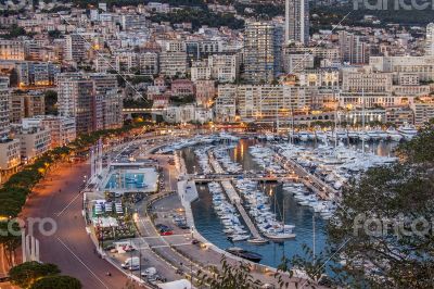 Monaco, port and residential areas