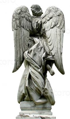 Mature marble angel figurine