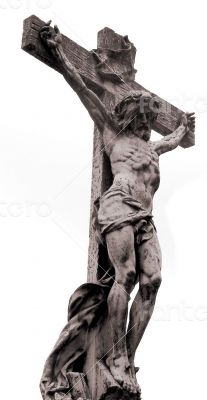 marble statue of crucified Jesus Christ