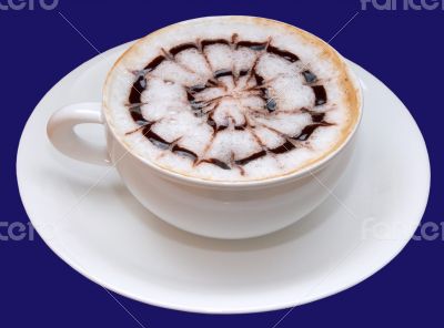 isolated cup of capuccino coffee