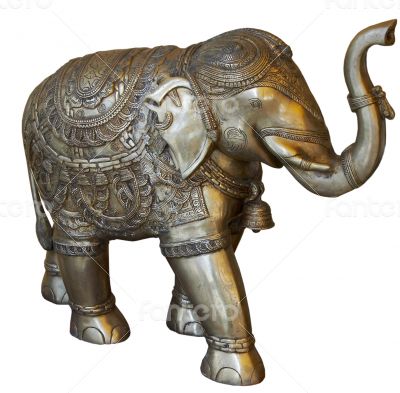 isolated Buddhist statuette of elephant