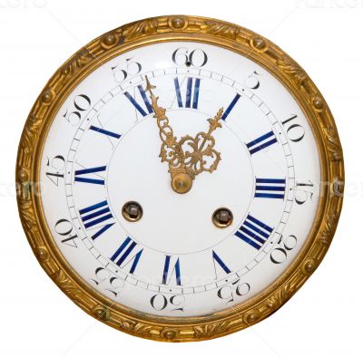 antique golden clock face