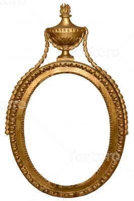  empty oval golden handmade frame