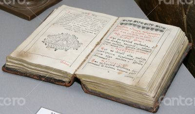 Opened Slavic ancient book