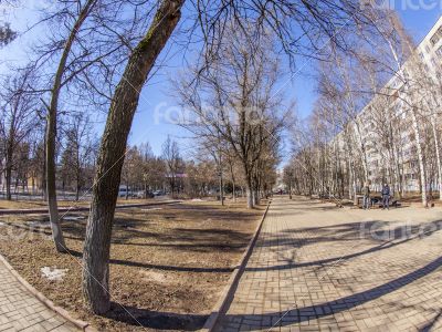 Pushkino, Russia, spring landscape