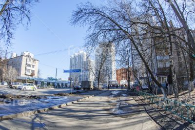 Pushkino, Russia, spring landscape