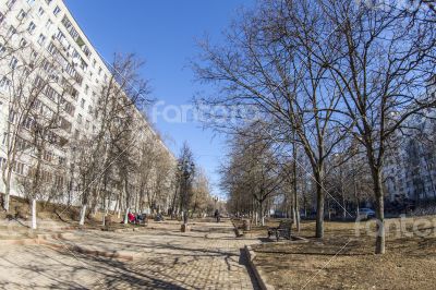 Pushkino, Russia, spring landscape