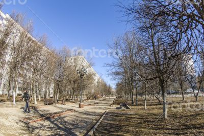 Pushkino, Russia, spring landscape