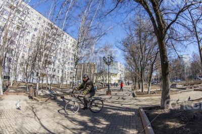 Pushkino, Russia, spring landscape