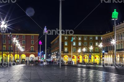 Nice, Massena Square in evening