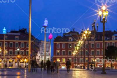 Nice, typical urban view in the evening