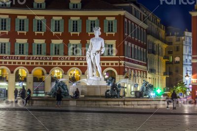 Nice, Massena Square in evening