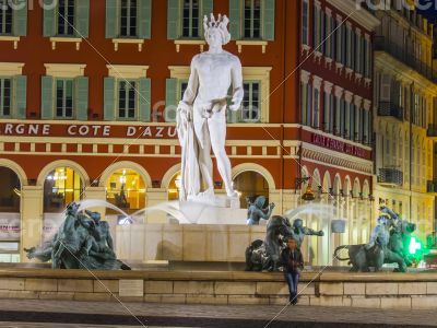 Nice, Massena Square in evening