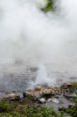 Spring of naturally hot water